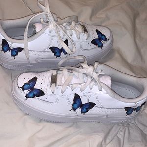Custom Nike airforce sneakers with butterfly design